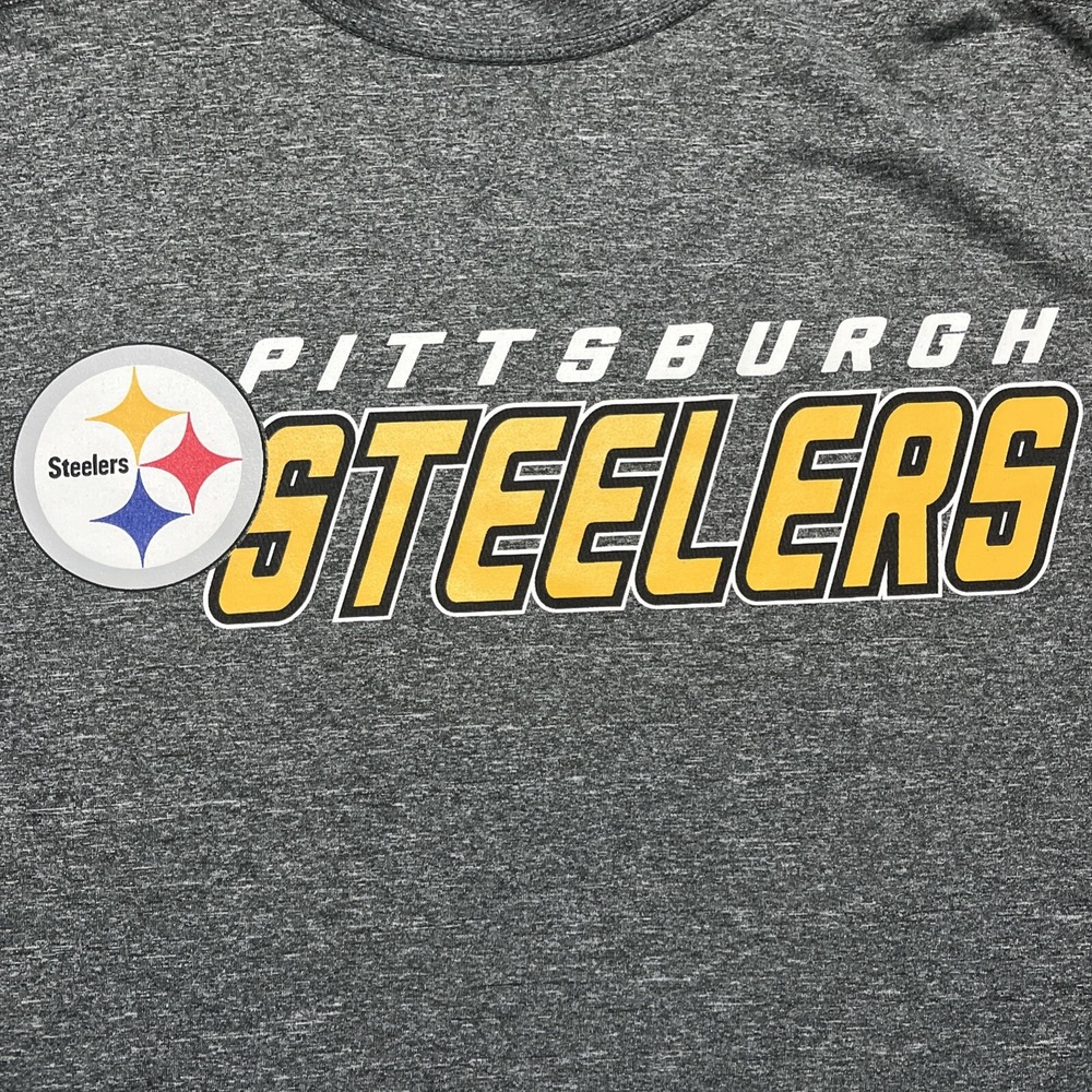 NFL Pittsburgh Steelers Football Shirt Mens 2XL Gray 100% Polyester Short Sleeve - Picture 4 of 9